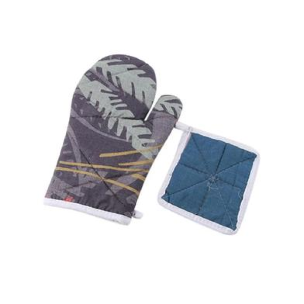 Multicolor Printed Cotton Oven Mitts and Pot Holder,Heat Resistant Kitchen Gloves & Pot Holder Set,Cotton Oven Mitt with Star & Paisley Print ,Kitchen Safety Gloves for Baking, Cooking & Grilling