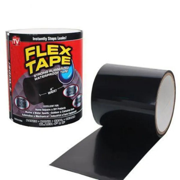 The Original Flex Tape, Strong Rubberized Waterproof Tape , Flex Tape for Leak Repair, Pipe, Roof & Tank,Instant Stop Leak Tape That Works Underwater,4" Wide Super Strong Adhesive Tape