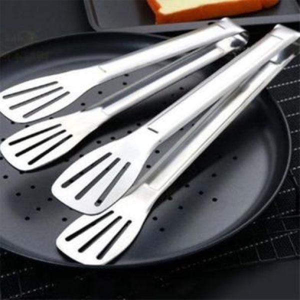 2 in 1 St,ainless Steel Food Tong , Stainless Steel Tongs with Spatula Design ,Multi-Function Kitchen Tongs for Cooking, Grilling & Serving, Slotted Food Tong for BBQ, Salad & Pasta