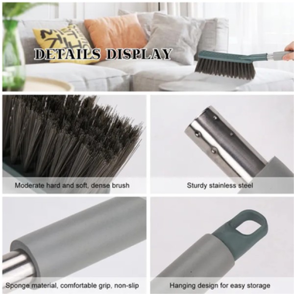 Multi-Purpose Long Handle Cleaning Brush, Long Handle Floor & Bathroom Brush ,Stiff Bristle Cleaning Brush for Floor, Bathroom, Kitchen & Tiles, Ergonomic Long Handle Scrub Brush