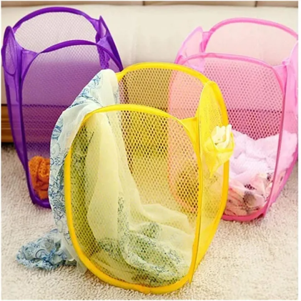 Foldable Mesh Laundry Basket ,Collapsible Laundry Hamper with Handles ,Mesh Laundry Basket for Dirty Clothes, Toys & Storage ,Portable Foldable Laundry Hamper