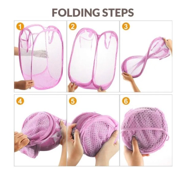 Foldable Mesh Laundry Basket ,Collapsible Laundry Hamper with Handles ,Mesh Laundry Basket for Dirty Clothes, Toys & Storage ,Portable Foldable Laundry Hamper