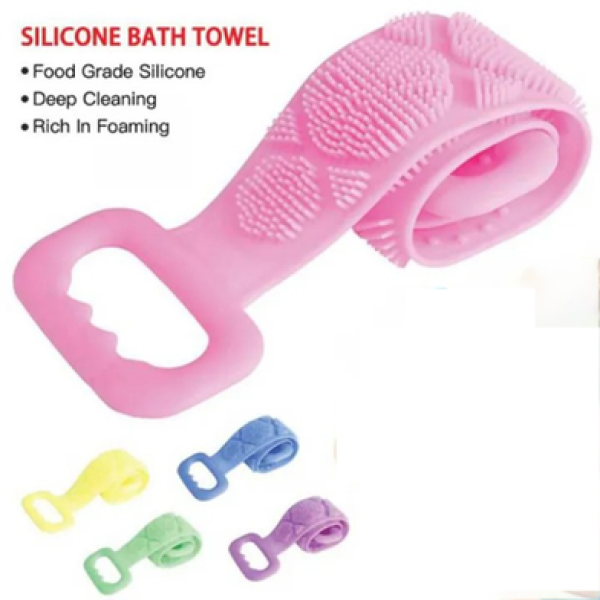 Exfoliating Shower Washing Belt, Silicone Body Scrubber Belt with Handles,Long Exfoliating Bath Belt for Back & Body, Silicone Shower Scrubber with Dual Handles, Exfoliating Bath Strap for Dead Skin Removal