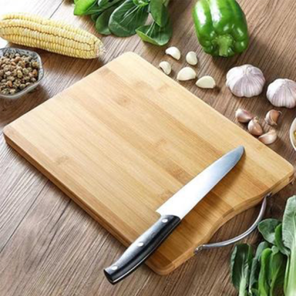 Bamboo Cutting And Chopping Board With Handle,Eco-Friendly Bamboo Chopping Board with Metal Handle,Large Bamboo Cutting Board for Vegetables, Fruits & Meat , Durable Kitchen Chopping Board with Hanging Handle